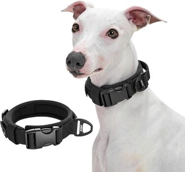 Нашийник для собак OneTigris, тактичний, з ручкою, чорний, S (30-40 см)