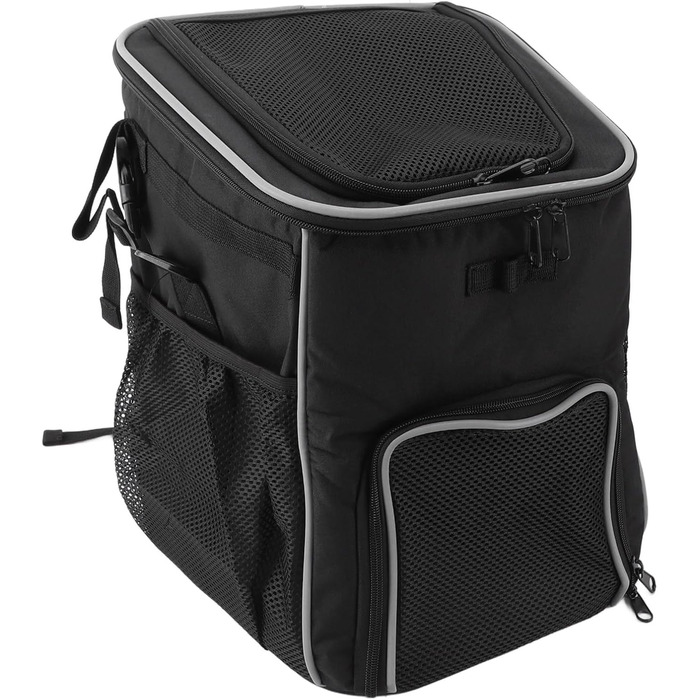 Корзина для собаки на велосипед, рюкзак для домашніх тварин та автокрісло для цуценят. Підходить для піших прогулянок, велоподорожей, кемпінгу. М'яка, розширювана, складана, для ролерів, електровелосипедів, велотримачів, котів (ЧОРНИЙ)