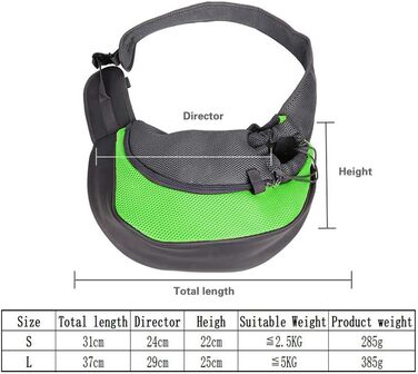 Транспортувальна сумка-переноска для собак, котів, цуценят, 2.5 кг, зелена
