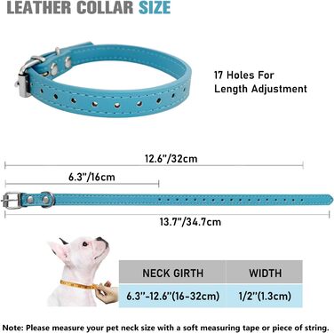 Нашийники для цуценят Periflowin, 14 шт. - м'які шкіряні нашийники для собак та котів, регульовані, для маленьких порід