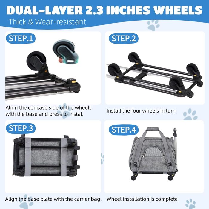 Транспортна сумка для кота на колесах 2 в 1: ідеальна для подорожей, ветеринара, авто, поїздів та літаків