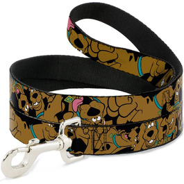 Повідок Buckle-Down Scooby-Doo для собак і котів, чорний, 1,8 м, 1,27 см, міцний, різні розміри для малих, середніх і великих порід