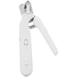 Триммер для обрізання нігтів домашніх тварин, LED, 2-в-1 (обрізання та шліфування), безшумний, білий