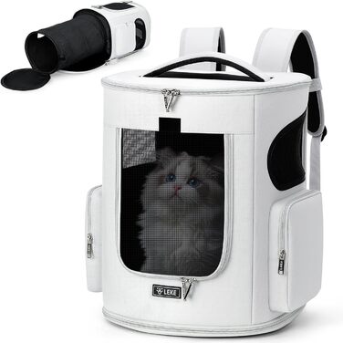 Розширюваний рюкзак для котів та собак Lekespring, переноска для тварин до 8 кг, сірий