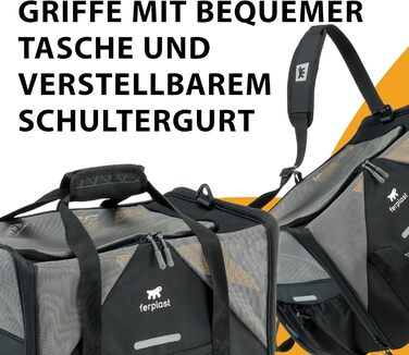 Переноска для собак та котів Ferplast Voyager M, чорна, 50x35x37 см, до 15 кг