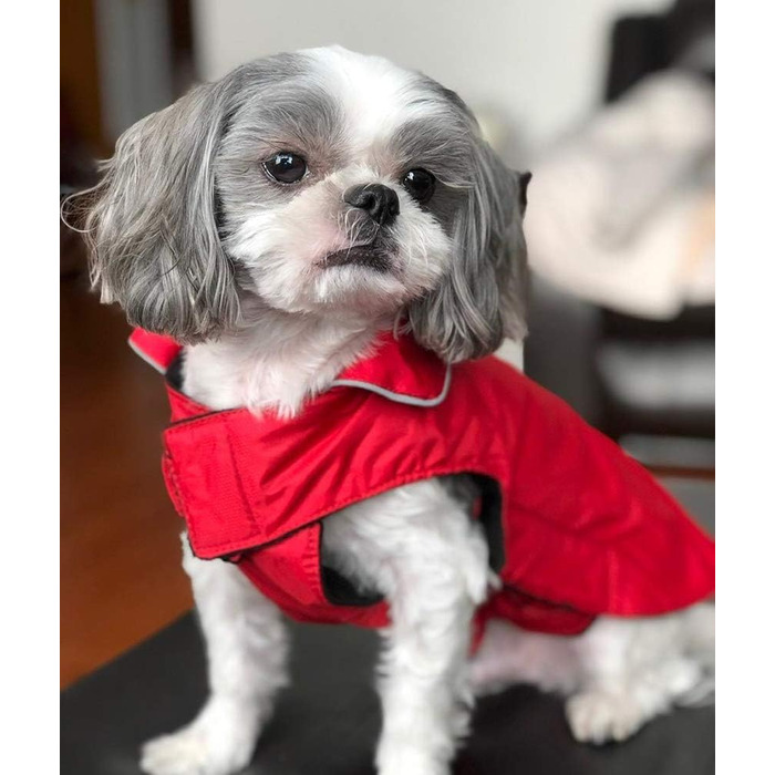 PETCEE Тепла куртка для собак, 5XL, для великих собак, з флісовою підкладкою, червона