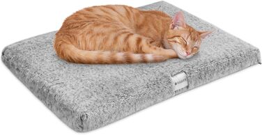 Navaris Тепла ковдра для котів та собак - 60x45x4 см. М'яка, знімний чохол, білий/сірий