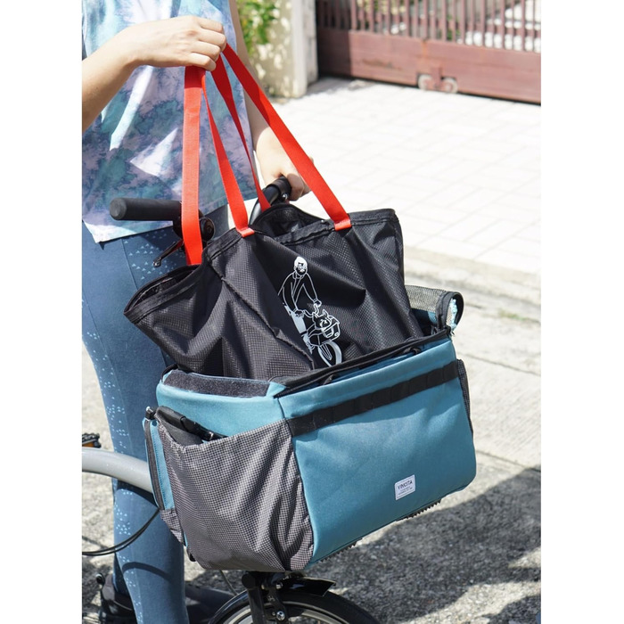 Корзина для домашніх тварин Vincita Caddy для Brompton, з алюмінієвим каркасом та сіткою, для велосипеда, сіра