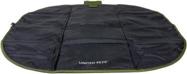 Килимок для собак Lazy Dog Mat від United Pets – портативне, складне ліжко для собак, ідеально підходить для ресторанів та подорожей. Легкий килимок для собак, чорно-зелений, універсальний розмір