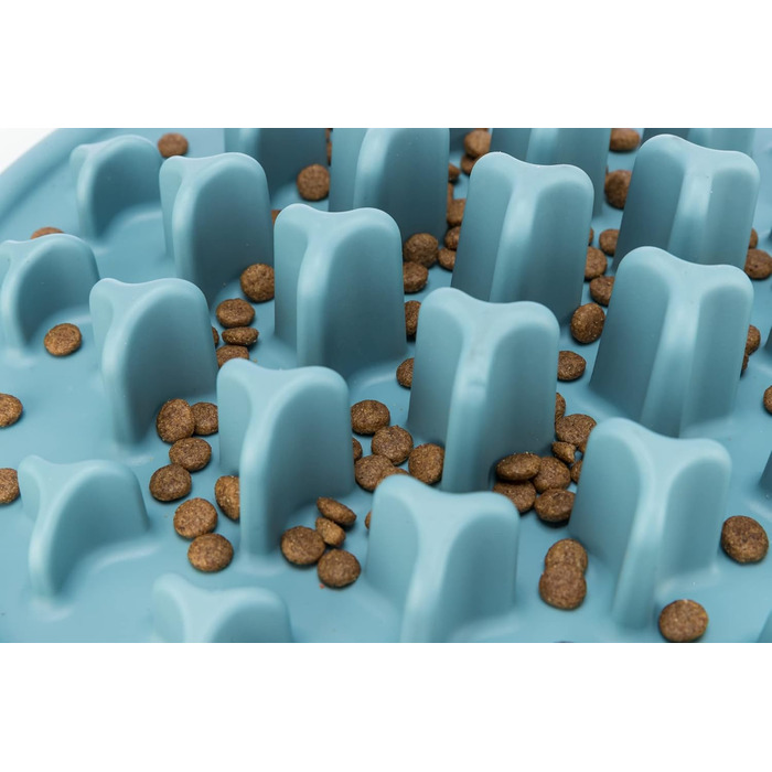 Таця для повільного годування TRIXIE Slow Feeding Anti Schling Matte Pillars, Ø 35 см, блакитна