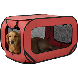 Транспортна переноска для собак та котів, складана Pop-Up, 94x53x53 см, червона