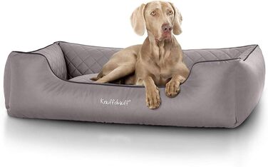 Крісло-ліжко для собак Milan XXL, штучна шкіра, 120 x 85 см, сірий колір, миється