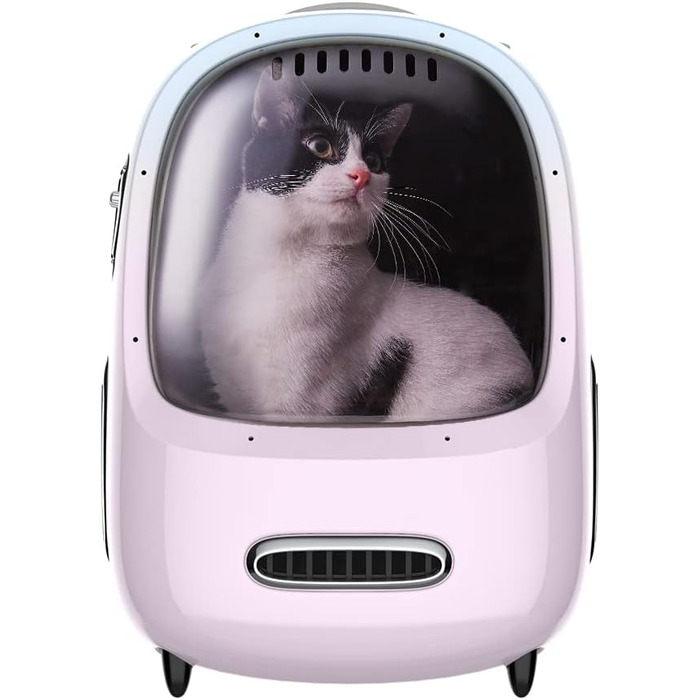 Рюкзак для собак і котів PETKIT з вентилятором та LED-підсвіткою, просторий, легкий, рожевий