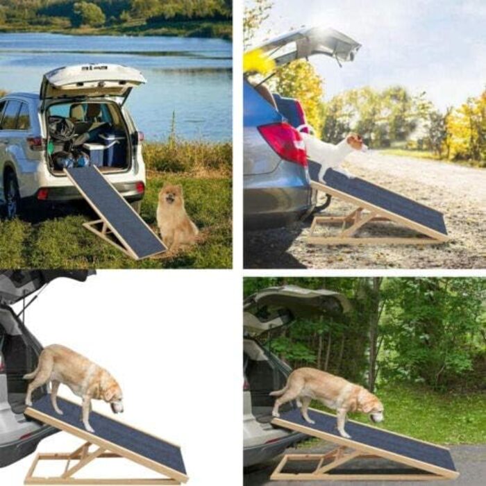 Рампа для собак у машину, складна, для маленьких, середніх та великих собак, котів. Рампа-сходи для собак з антиковзким покриттям, легка, компактна, 4 висоти, 100 x 60 см