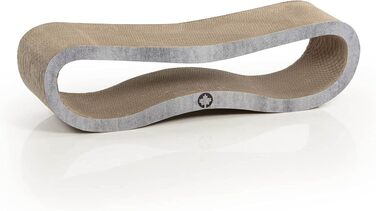 CanadianCat Company Orbit 2.0 Лежак-дряпка для котів, з якісного картону, з котячою м'ятою, бетонний дизайн, 84x24x23 см