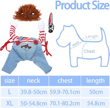 Костюм на Хелловін для собак, одяг для домашніх тварин, жахливий костюм для собак, вечірковий одяг для собак, для середніх та великих собак XL