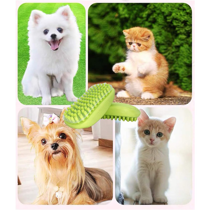 Щітка для грумінгу домашніх тварин JOEBO, м'який гумовий матеріал, видалення шерсті котів та собак, масажна щітка, гребінець для грумінгу, зелена, універсальний розмір
