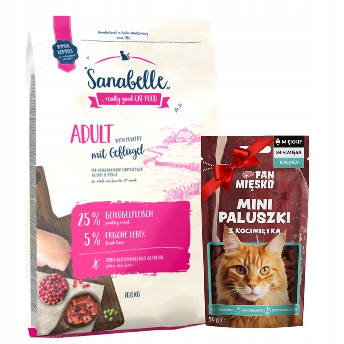 Беззерновий сухий корм для дорослих котів Sanabelle з печінкою, 10 кг