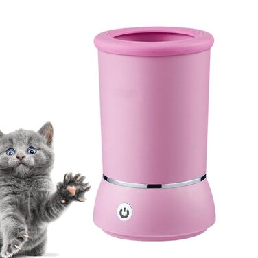 Електричний мийник лап для тварин Pet Foot Washer - рожевий | Для собак, котів, цуценят | USB, акумулятор