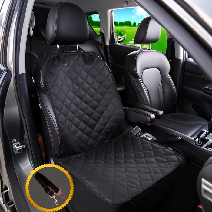 Чохол на автосидіння Alfheim для переднього сидіння – захисний, з антиковзною гумовою основою та регульованим ременем безпеки