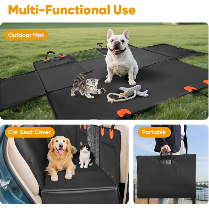 Автоматичний килимок для собак у машину BugyKido, захист заднього сидіння, водонепроникний, анти-царапин, до 180 кг