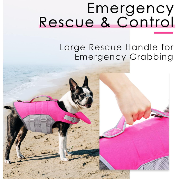 Жилет рятувальний для собак ThinkPet, рожевий, розмір M