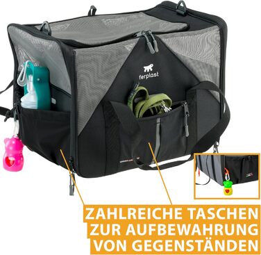 Переноска для собак та котів Ferplast Voyager M, чорна, 50x35x37 см, до 15 кг