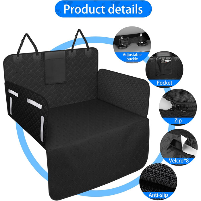 Захист для багажника автомобіля для собак, килимок у багажник для маленьких авто, водовідштовхувальний, універсальний, сірий, 185x150 см