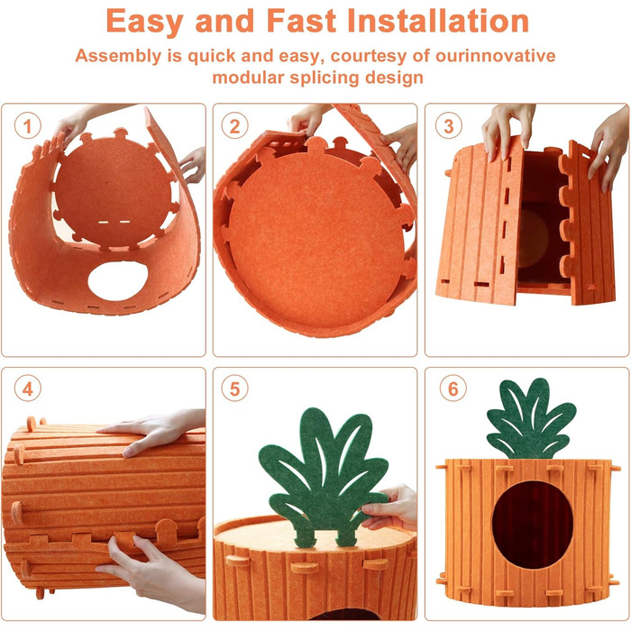 Двоярусна кігтеточка-будиночок для котів з платформою та іграшкою, 60x40x40 см