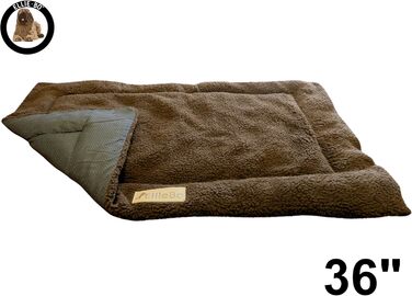 Ліжко-трансформер для собак Ellie-Bo з твіду та штучного хутра, 61 см, 87x4x57 см, одностороння, коричнева