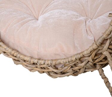 Будиночок для кота PawHut з ротангу з подушкою, лежанка для котів, котяча печера з піднятими ніжками, Ø52 x 58 см (натуральне дерево)