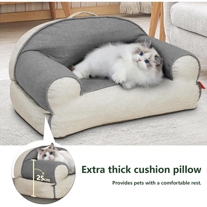 Крісло-лежанка для собак та котів середнього розміру, знімне та миється, м'яке та зручне, з антиковзною основою, 50,8 x 38,1 x 20,3 см