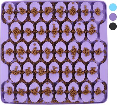 Килимок для собак VOOWO для пошуку їжі, силіконовий килимок-лежанка для собак, миска для повільного годування, килимок для годування собак Slow Feeder, для малих, середніх та великих собак (фіолетовий, великий)