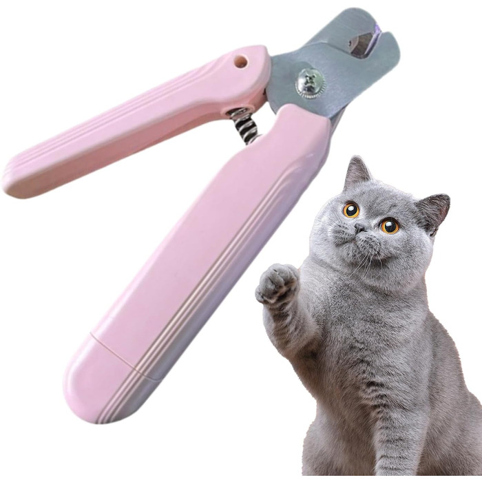 Електричний триммер для собак з LED-підсвічуванням | Набір для догляду за кігтями домашніх тварин, рожевий