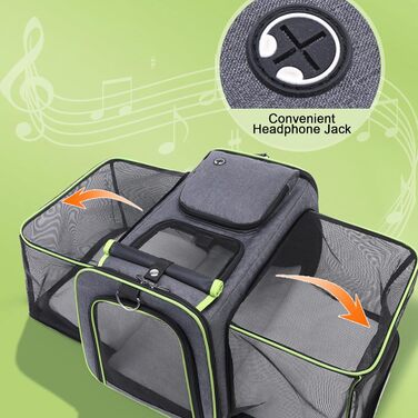 Транспортна переноска для кота Wuudi, складана сумка для собак, переноска для кота для подорожей літаком/автомобілем, дихаюча переноска для кота, маленькі собаки в авто