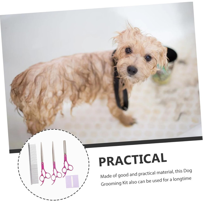 Професійні вигнуті ножиці для грумінгу собак POPETPOP з нержавіючої сталі, закруглені кінчики для безпечного догляду за шерстю вдома та в салоні