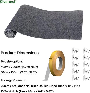 Крізь-доріжка для котів - крізь-доріжка для котів - два розміри 200x40 см і 30x100 см Темно-сірий 200x40 см/78,74' × 15,75'