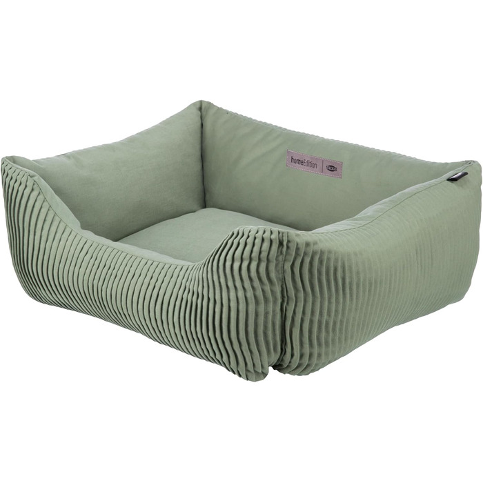 ТRIXIE Лежанка для собак Marley, 80 x 60 см, салатовий колір – зручна лежанка для середніх собак, м'який бавовняний чохол, можна прати – 37691 Salbei L 80 x 60 x 23 см