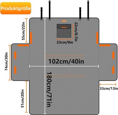 Захист для багажника автомобіля Alfheim для собак - водовідштовхувальний та легкий у догляді - універсальний. Килимок у багажник з захистом краю вантажного отвору (чорний, потовщений)