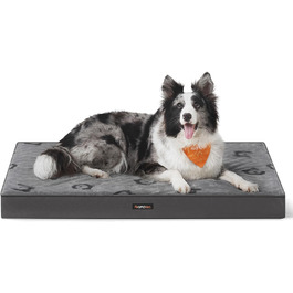 Ліжко для собак Feandrea, XL, 105x73x8 см, водонепроникне, знімний килимок, для середніх та великих собак, сірий