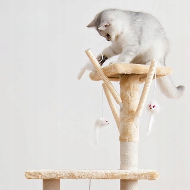 Високий багатоярусний когтеточка-комплекс для котів WERDANO PETS, 138 см, темно-сірий