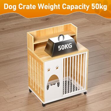 Клітка для собак Ageroul, меблевого стилю, 63,5 см, з висувним піддоном та роликами