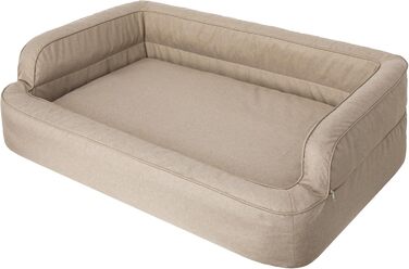 Ліжко для собак PillowPrim XXL 117x79 см, знімний чохол, бежеве, лежак для котів і собак, меблі для тварин