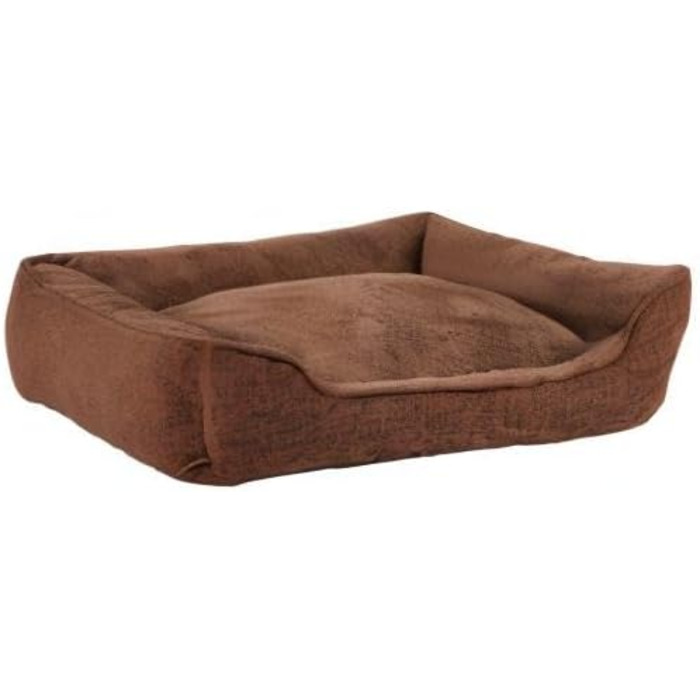 М'яке ліжко для собак та котів Lionto знімний чохол, 110x80 см, коричневе, з антиковзким дном