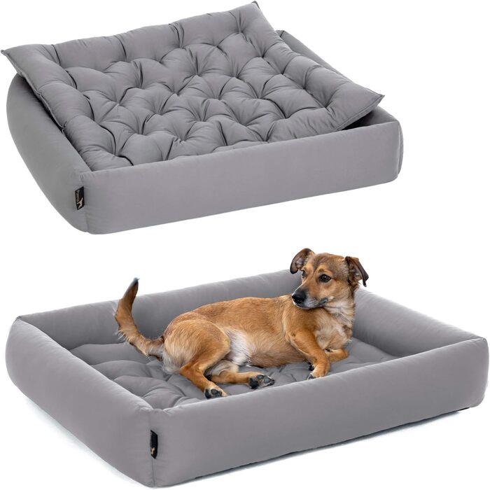 Ортопедичне ліжко для собак середніх порід - Pointer, XL (90x80 см), світло-сіре, Made in Germany