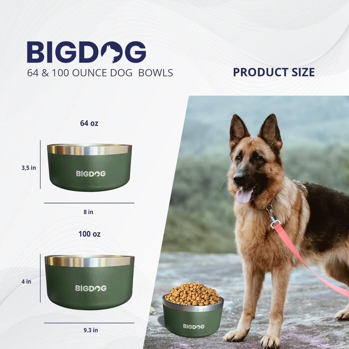Миска для великих собак BigDog, нержавіюча сталь, 1,8 л, проти розливу, рожева, для води та корму