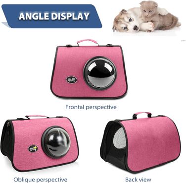 Транспортна сумка для кота/собаки PETCUTE, 41 x 25 x 27 см, складана, з вентиляційними отворами, підходить для середніх котів та маленьких собак, схвалена авіакомпаніями, темно-зелений (рожевий)