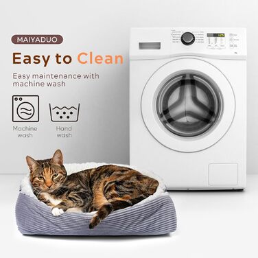 М'яке ліжко для котів, 60x45 см, плюшеве, для собак та котів, 2-в-1, ліжко-подушка, ліжко-ковдра, гніздо, ліжко (M:61x51 см)