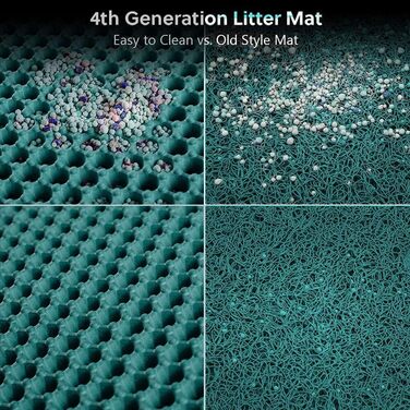 Килимок для котячого туалету WePet, лоток для котячого туалету - середній розмір, стільникова структура, двошаровий килимок, без фталатів, захист від сечі, водонепроникний, легко чиститься, контролює розсипання наповнювача, 61 x 38.1 см, Бежевий