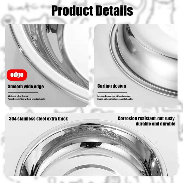 Набір мисок для котів зі сталі, 18 см, 4 шт. Підвищені миски для корму, для кошенят та дорослих котів, зручні для чутливих вусів